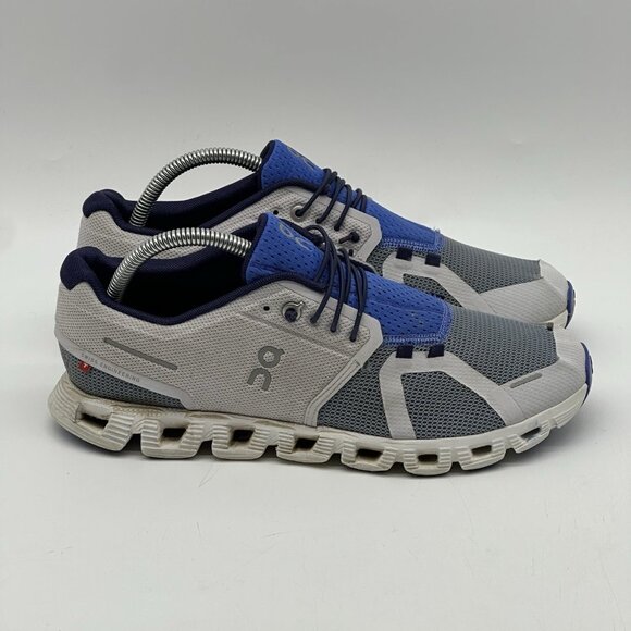 On Cloud 5 Push White Lavender Chambray Mesh Running Shoes Women's Size 9.5 FLAW - Picture 2 of 10
